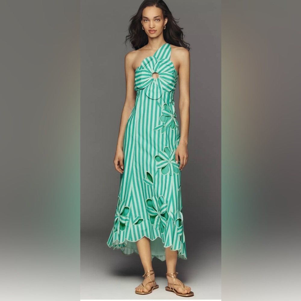 Amara One-Shoulder Cutwork Dress NWT